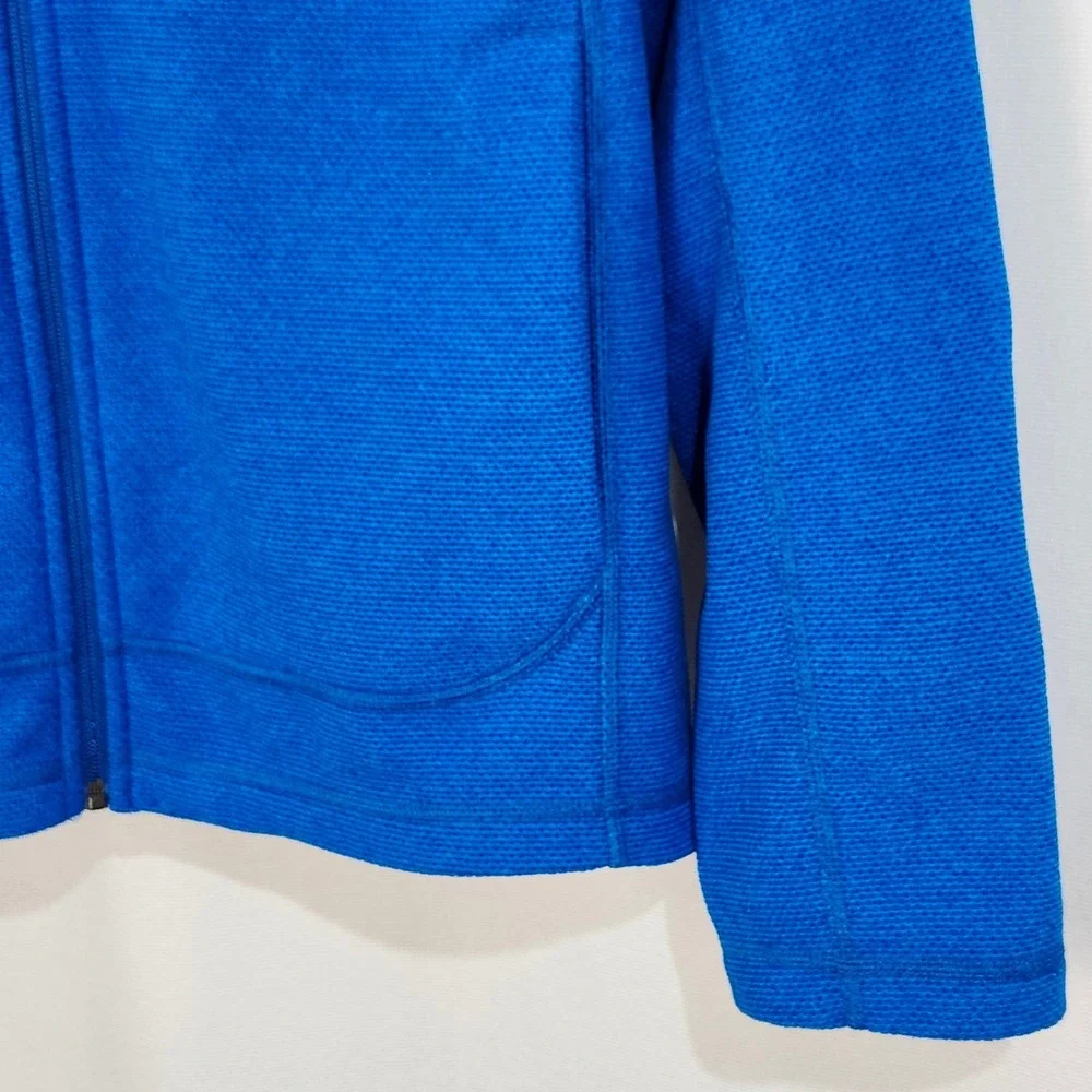 The North Face Textured Cap Rock Full Zip Fleece Jacket Mens Large Blue C865‎